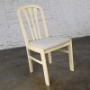 Vintage Modern to Post Modern White Lacquered Side Chair with Arched Top