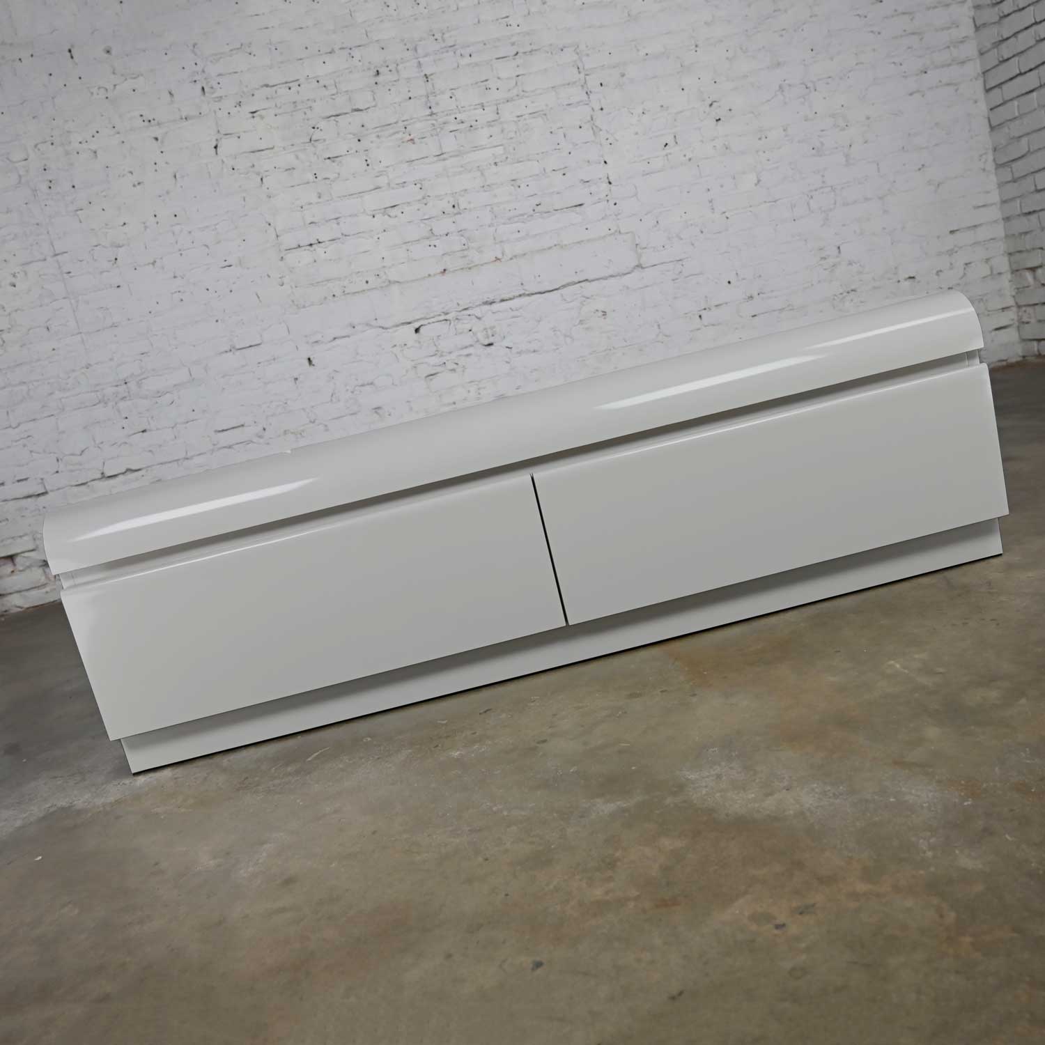 Modern Custom Built Light Gray Laminate Low 2 Drawer Dresser or Bench Seat by Center Displays of KCMO