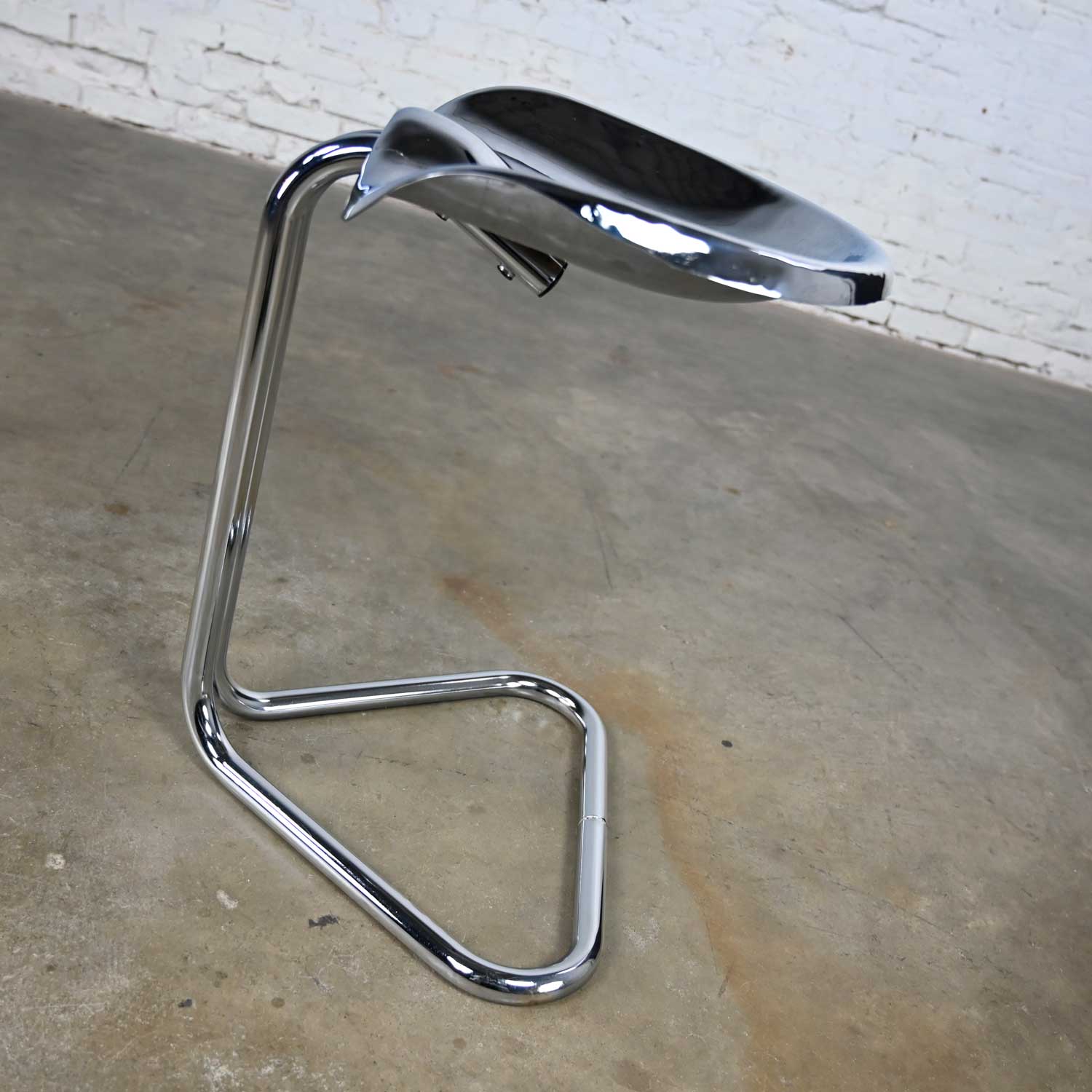 Vintage MCM Chrome Tractor Stool Chair Height by Rodney Kinsman for OMK England
