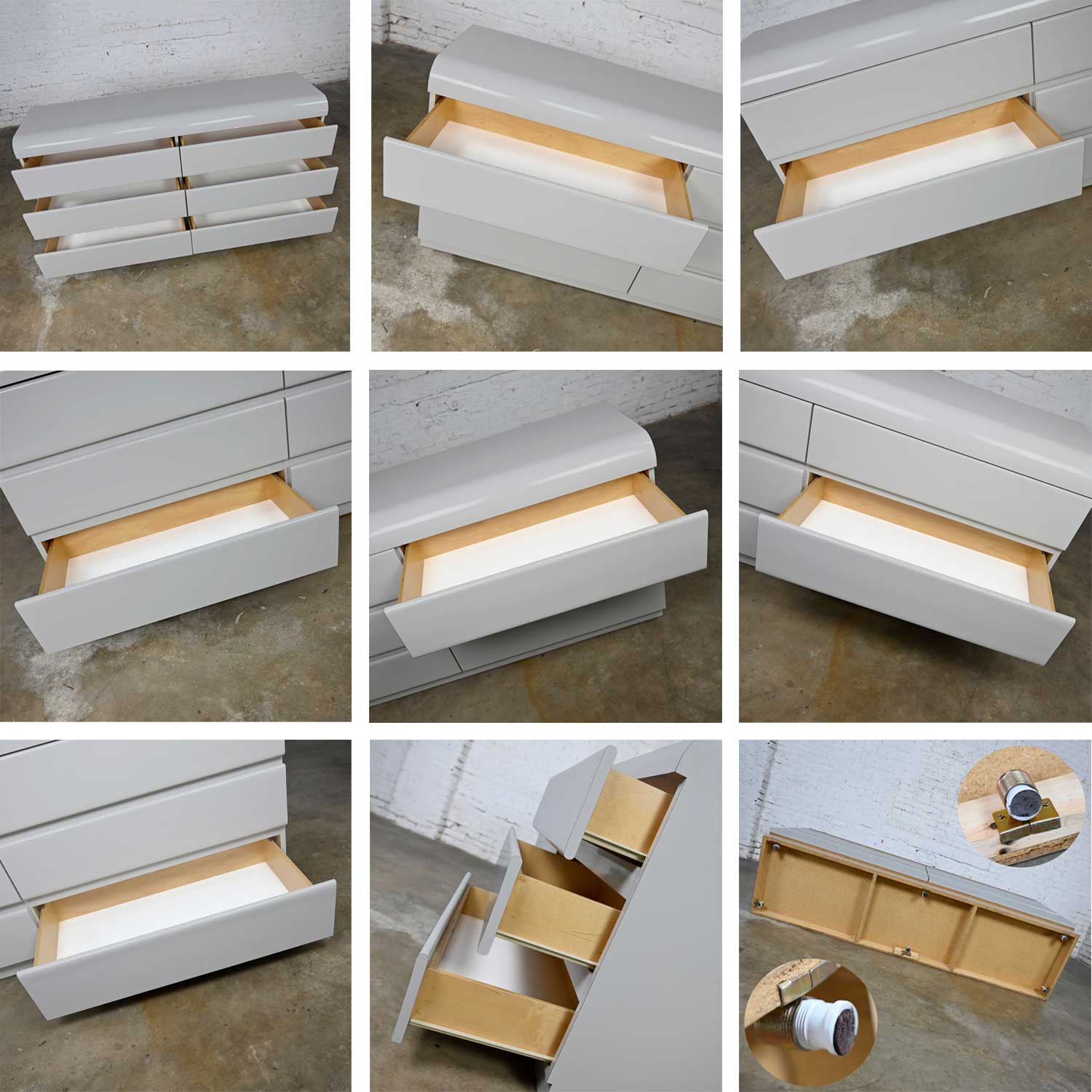 Modern Custom Built Light Gray Laminate 6 Drawer Custom Built Dresser by Center Displays of KCMO
