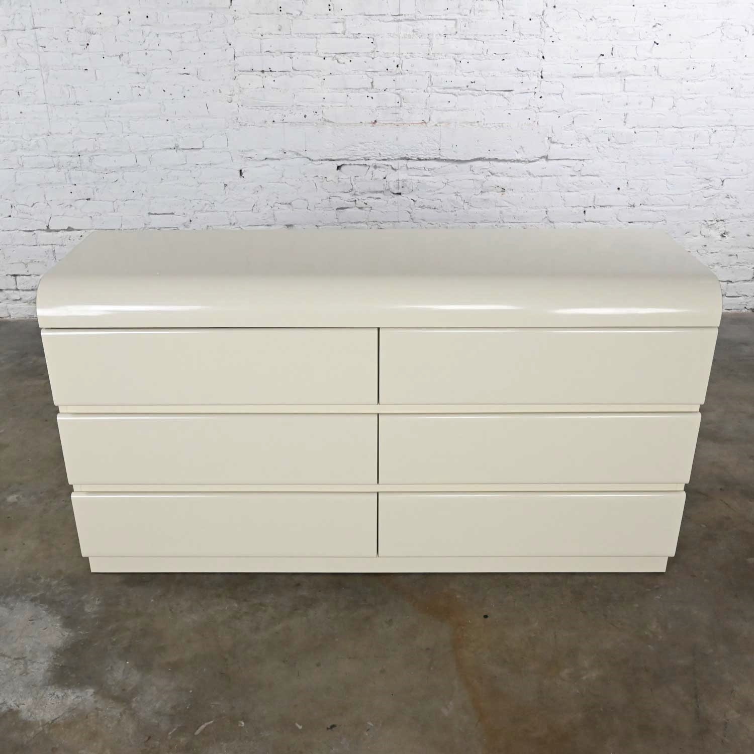 Modern to Post Modern White Laminate 6 Drawer Custom Built Dresser by Center Displays KCMO
