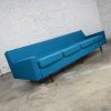 Vintage Mid-Century Modern Turquoise Lawson 4 Cushion Sofa Attributed to Milo Baughman for James Inc.