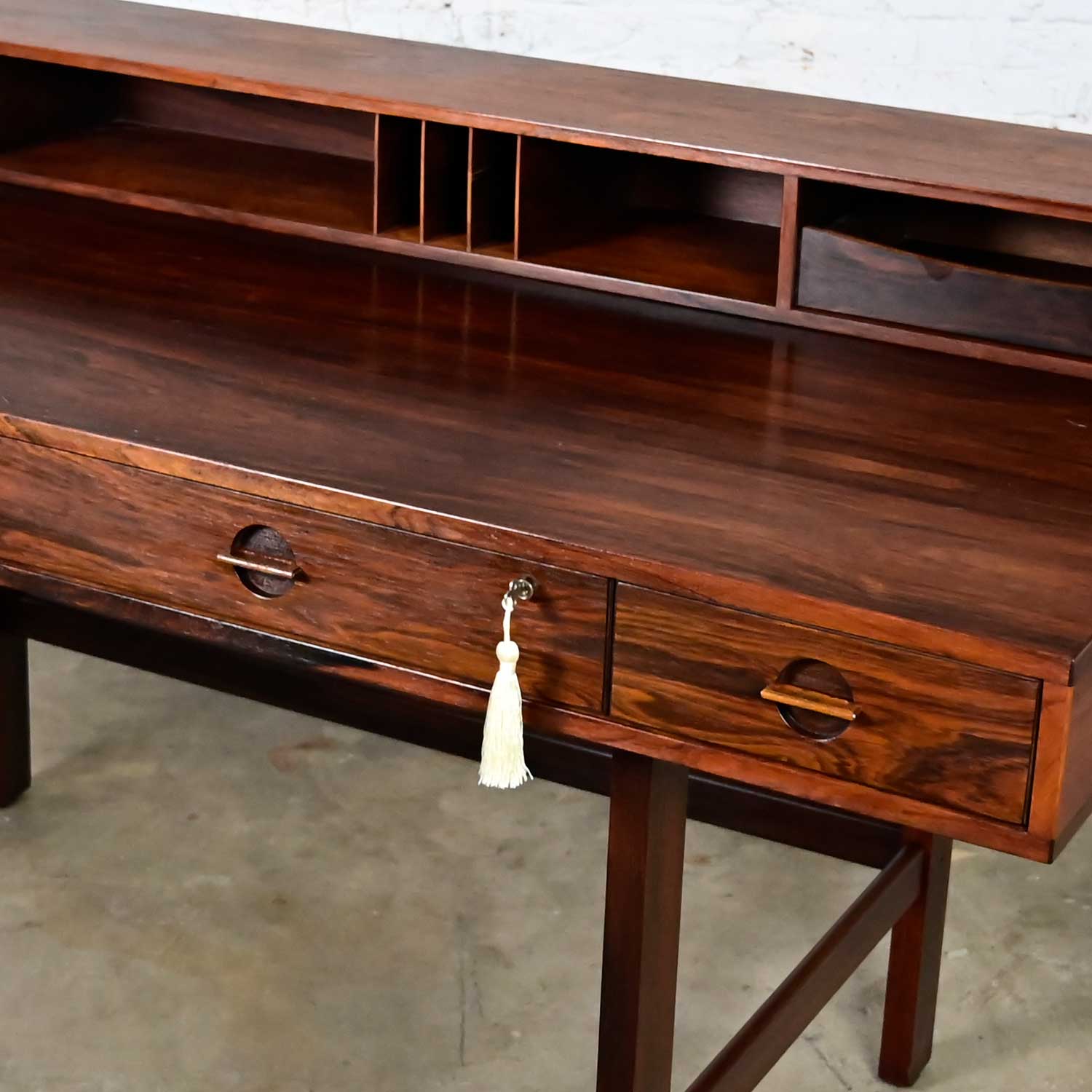 Vintage Scandinavian Modern Rosewood Flip Top Executive Partners Desk by Peter Lovig Nielsen