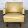 MCM Khaki Vinyl Faux Leather Accent or Side Armchair in the Style of Kroehler