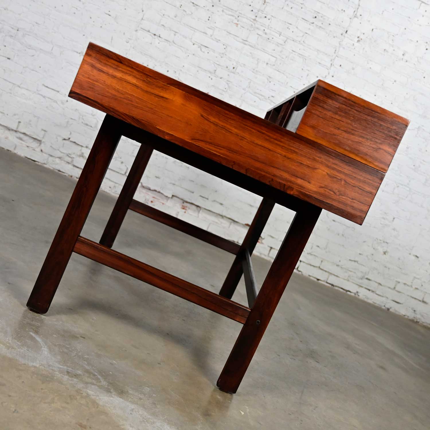 Vintage Scandinavian Modern Rosewood Flip Top Executive Partners Desk by Peter Lovig Nielsen
