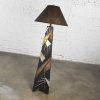 Postmodern Artmaster Studios Geometric Triangular Hand Painted Plaster Floor Lamp