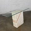 Modern Tessellated Mactan Stone Sofa Table Diagonal Peach Stripe Style of Maitland Smith