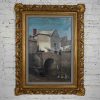 Antique Realism Landscape Oil Painting by Hely Smith Titled Polperro Original Gilded Baroque Frame Dated 1896