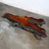 Vintage Rustic Handcrafted Free Form Live Edge Solid Slab Burl Redwood Very Large Coffee Table