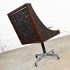 Vintage Chinoiserie Hand Carved Rosewood Rolling Desk Chair from Bangkok Thailand