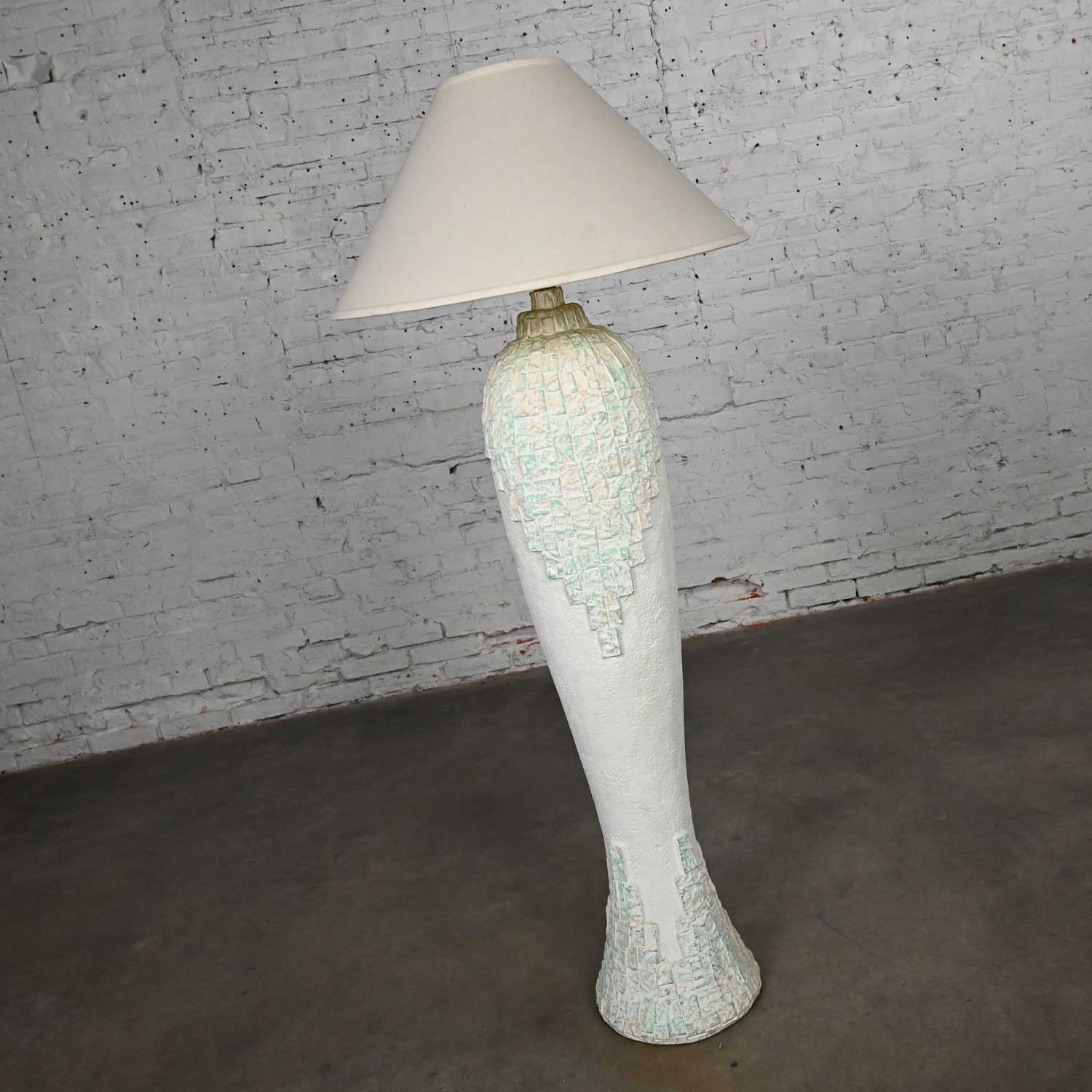 Late 20th Century Modern to Postmodern Southwest Style Textured Plaster Sculptural Floor Lamp