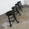 Vintage Rustic Blackened Solid Hardwood Chunky Claw Foot Barstools Set of 4