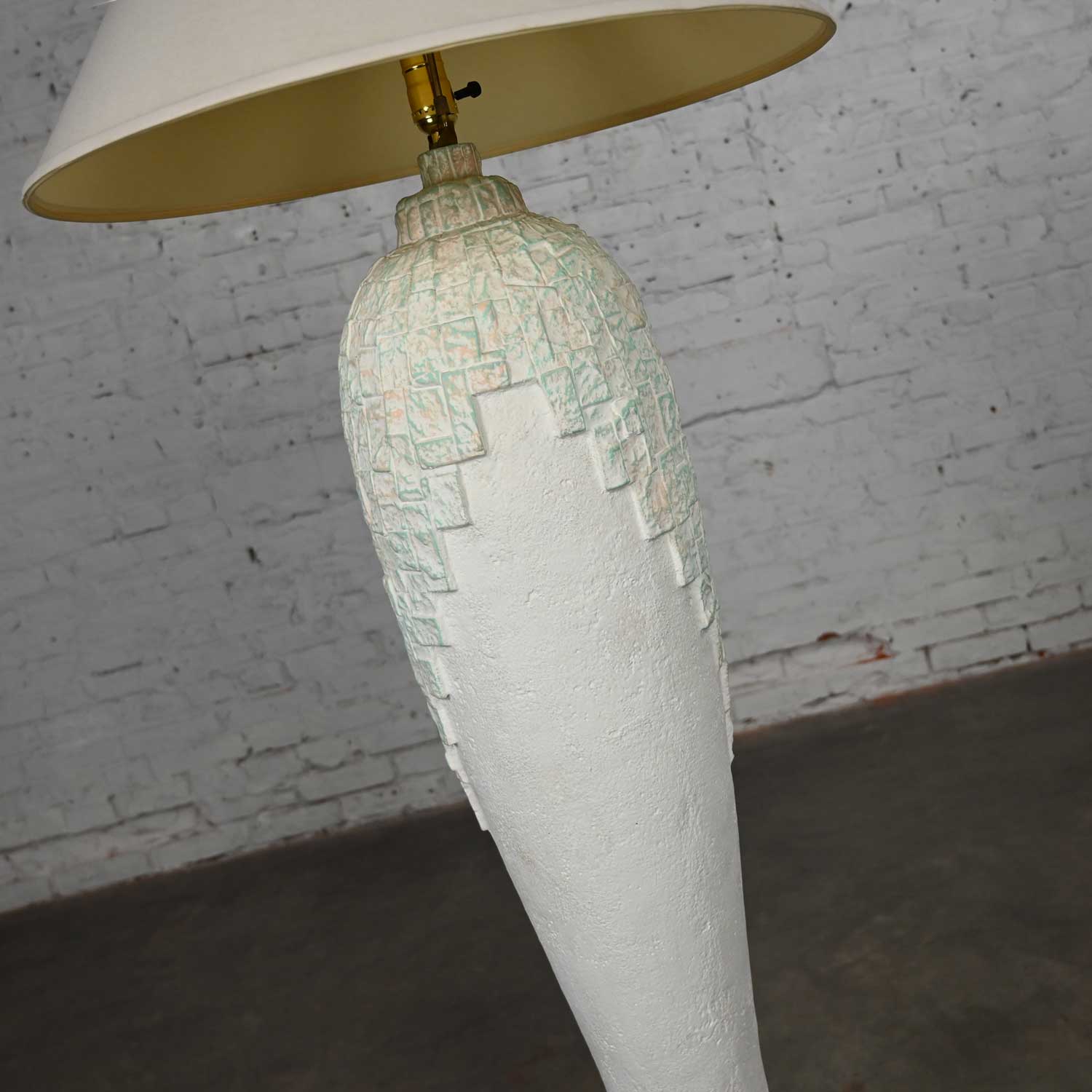 Late 20th Century Modern to Postmodern Southwest Style Textured Plaster Sculptural Floor Lamp