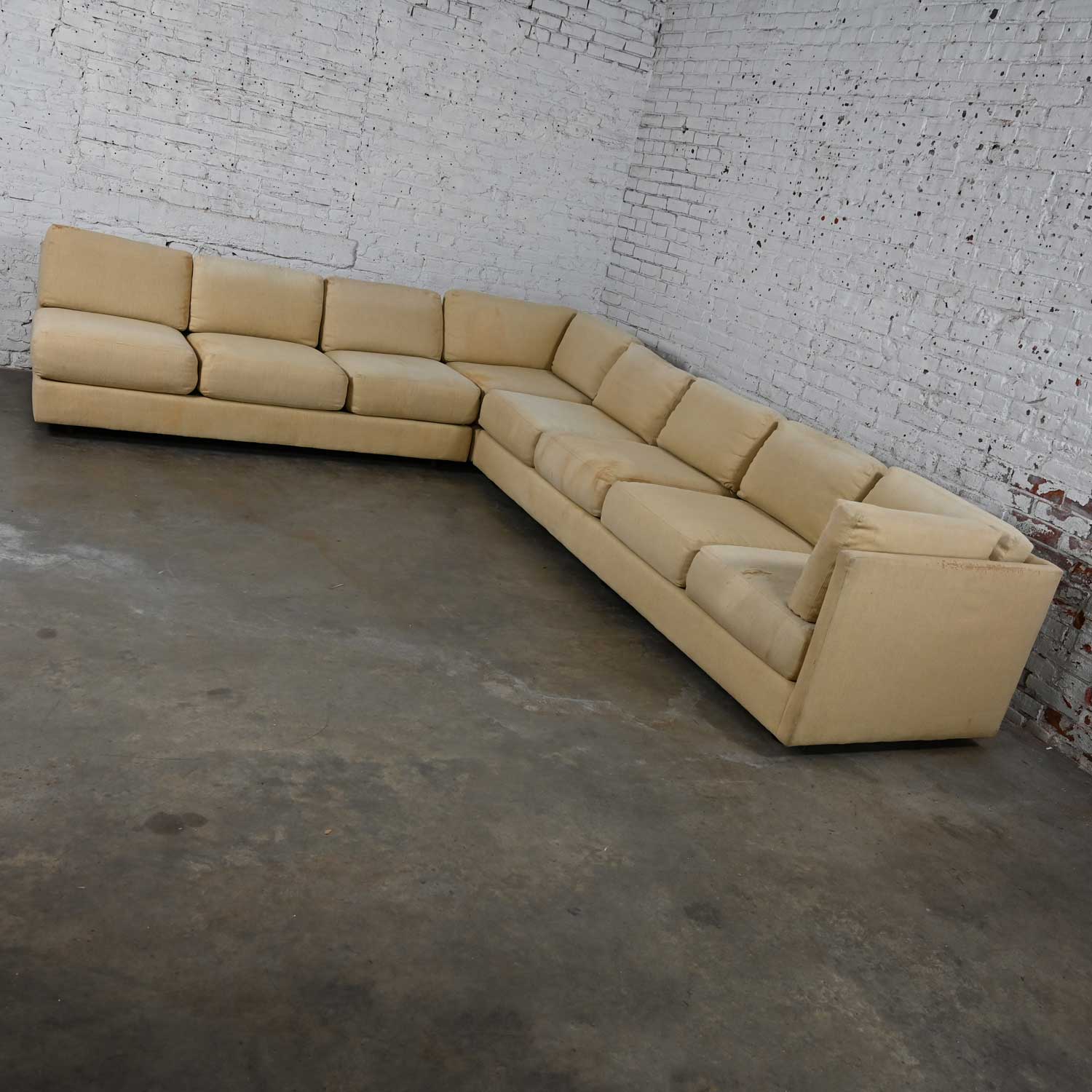 Vintage MCM to Modern Tuxedo Style Custom 3 Piece Sectional Sofa by Classic Gallery Frame Only