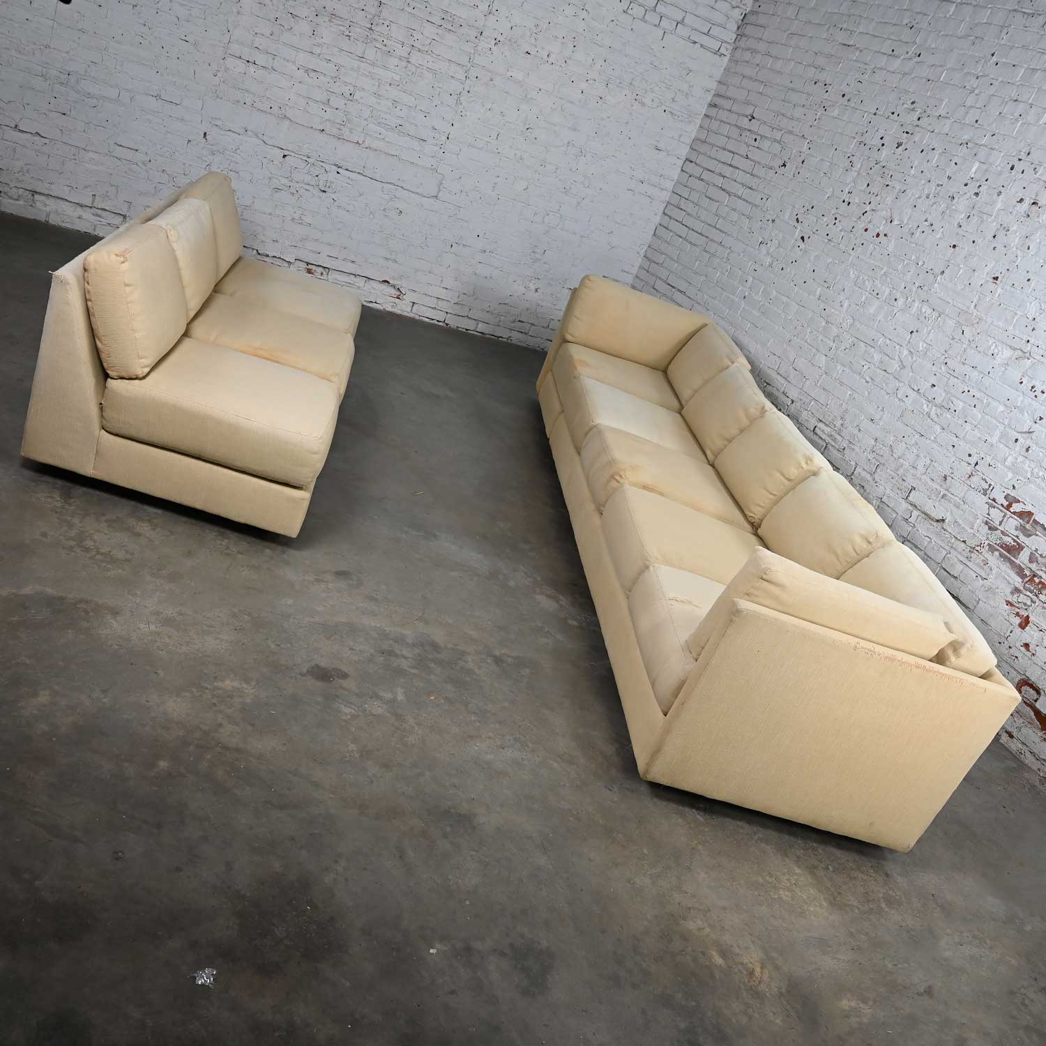 Vintage MCM to Modern Tuxedo Style Custom 3 Piece Sectional Sofa by Classic Gallery Frame Only