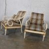 Late 20th Century Henredon Neoclassic Revival Animal Print Fabric Large Scale Fireside Chairs a Pair