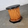 Late 20th Century Neoclassic Revival Walnut Toned Wood & Black Column End Table