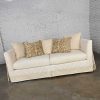 Late 20th Century Modified Tuxedo Slipcover Style Pillow Back Large Scale Sofa