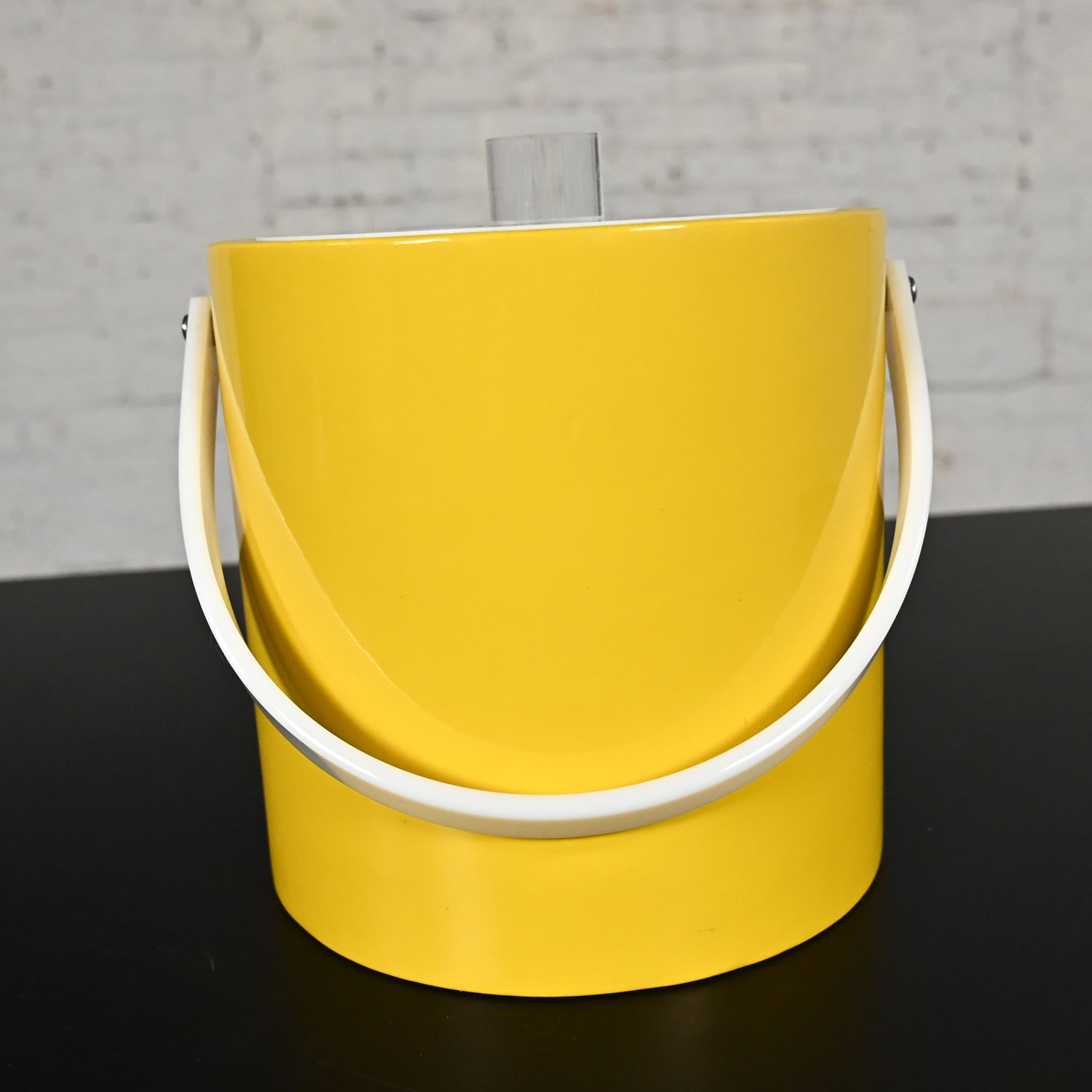 1960-1970 MCM Morgan & Company Bucket Brigade Ice Bucket Yellow with Tennis Designs