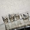 1950’s MCM Federal Glass Fantasy Black & 22 Karat Gold Manhattan Glasses Set of 10