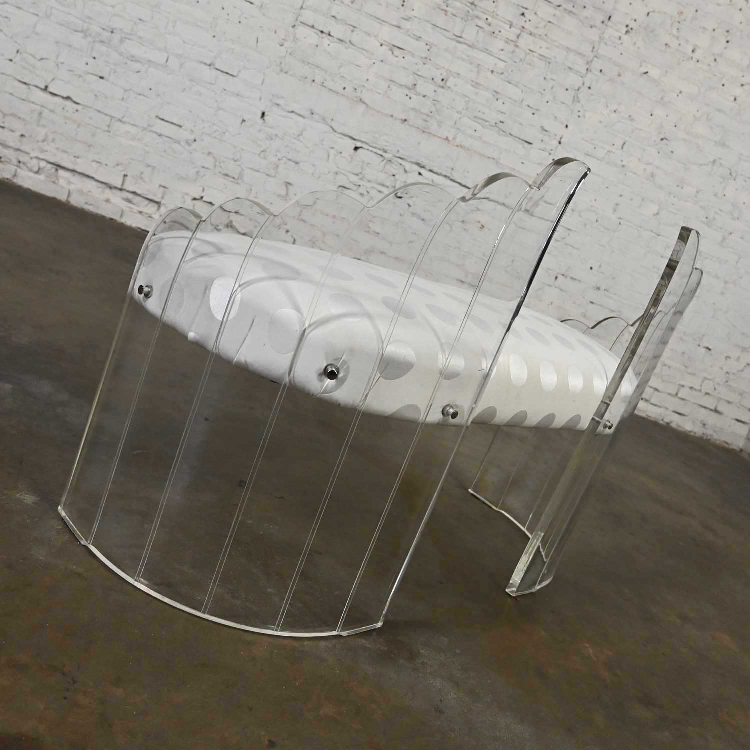Late 20th Century Lucite Art Deco Hollywood Regency Sculptural Wing Bench