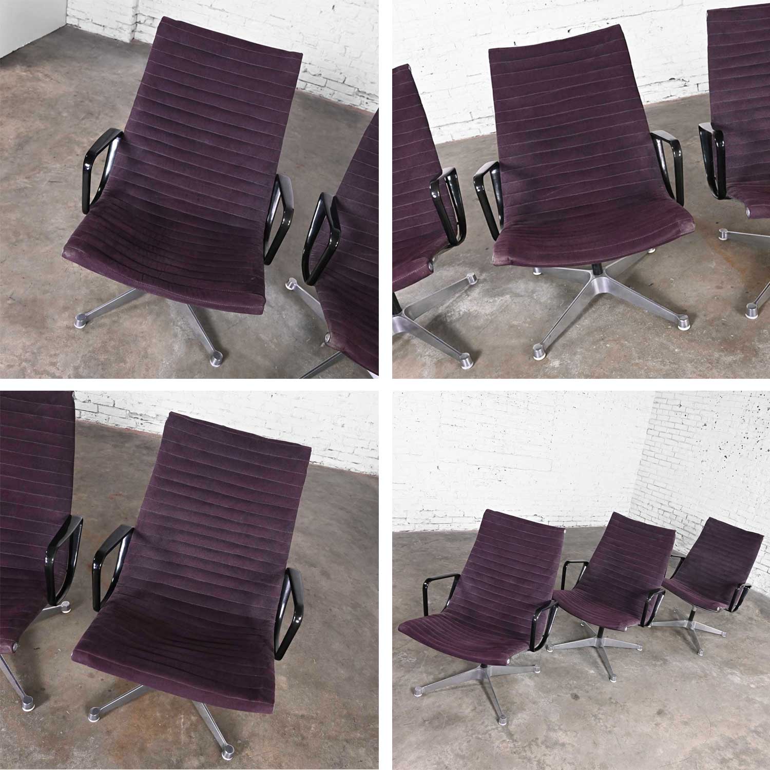 Mid-20th Century MCM Charles & Ray Eames for Herman Miller Aluminum Group High Back Chairs Set of 3