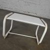 Mid to Late 20th Century MCM Samsonite Outdoor Accent Table with White Steel Base & Werzalit Top