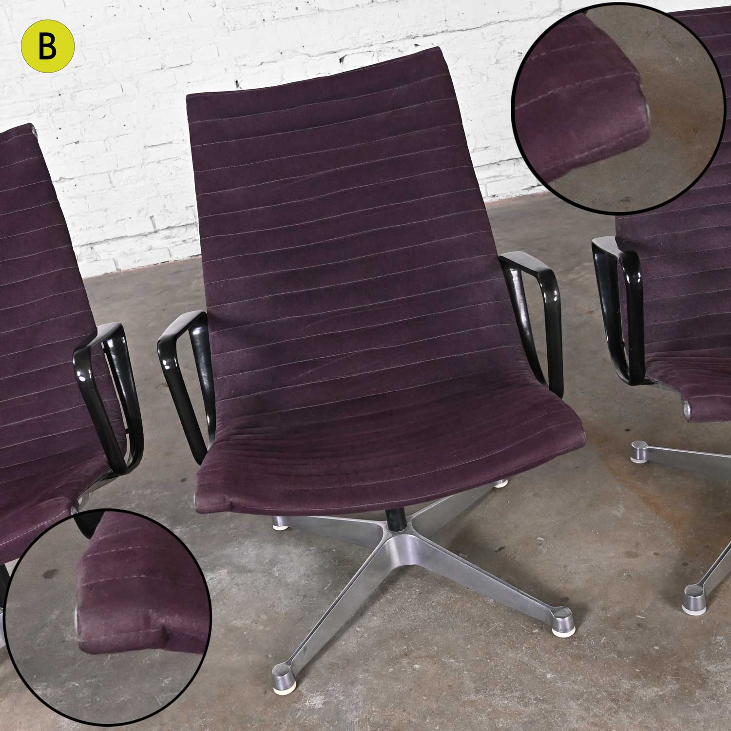 Mid-20th Century MCM Charles & Ray Eames for Herman Miller Aluminum Group High Back Chairs