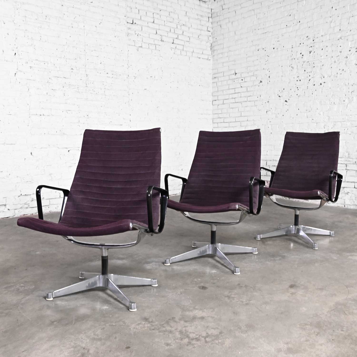 Mid-20th Century MCM Charles & Ray Eames for Herman Miller Aluminum Group High Back Chairs