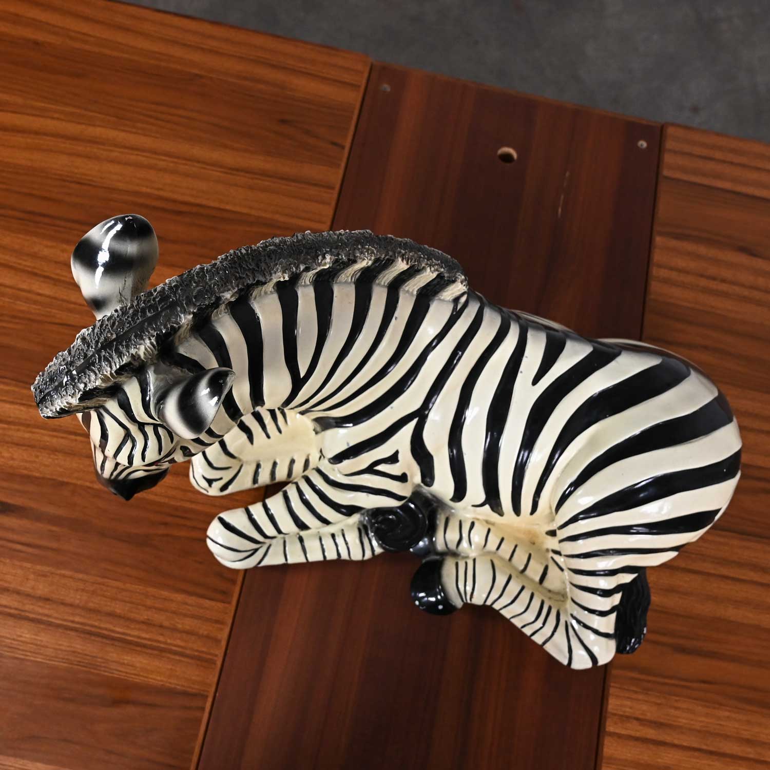 1970’s Marwal Industries Large Scale Zebra Molded Resin Statue or Sculpture