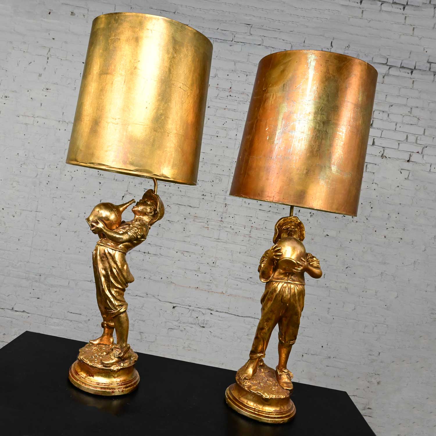 Midcentury Vintage Hollywood Regency Gold and Silver Cherub