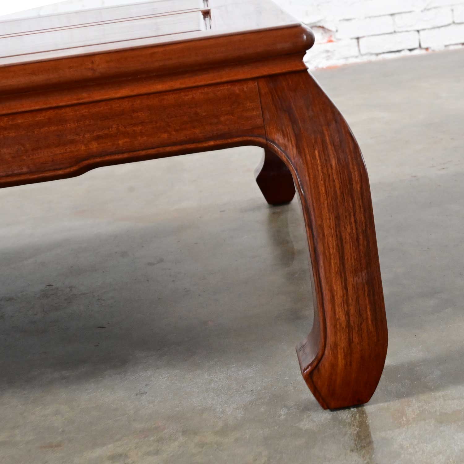 Late 20th Century Ming Style Solid Rosewood Square Coffee Table w/ Chow Legs