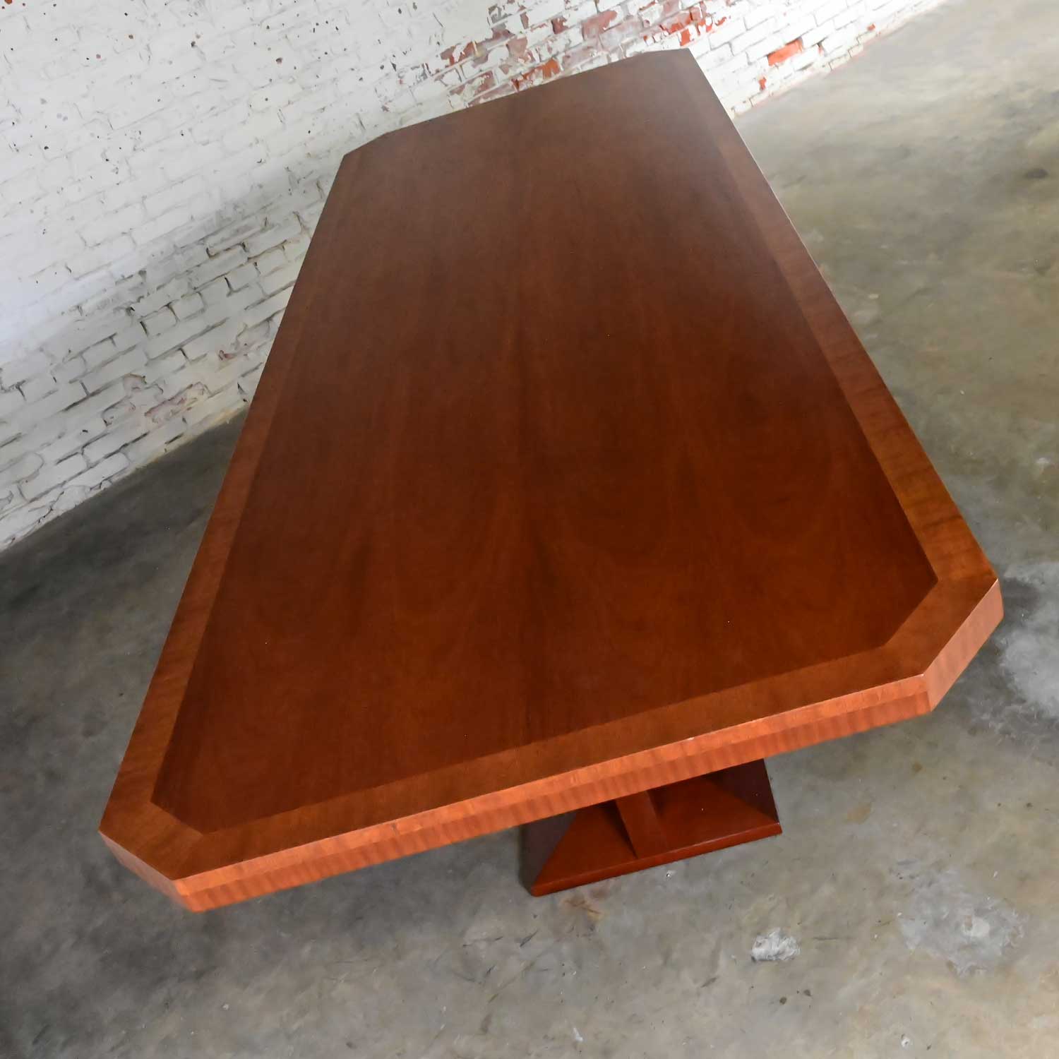 Late 20th Century Modern Large Custom Mahogany Double Pedestal Dining or Conference Table