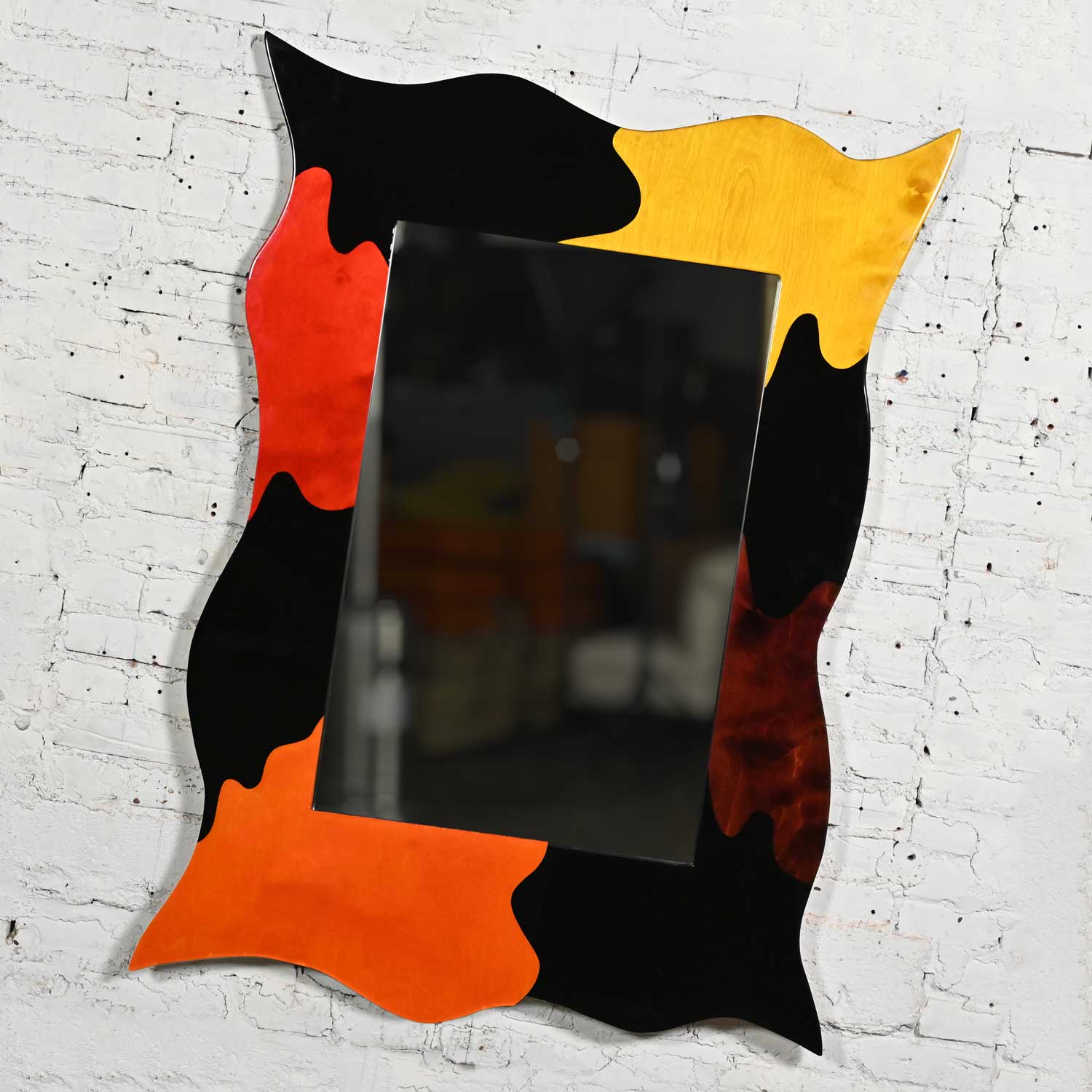 Late 20th Century Postmodern Lacquered Large Scale Sculptural Mirror