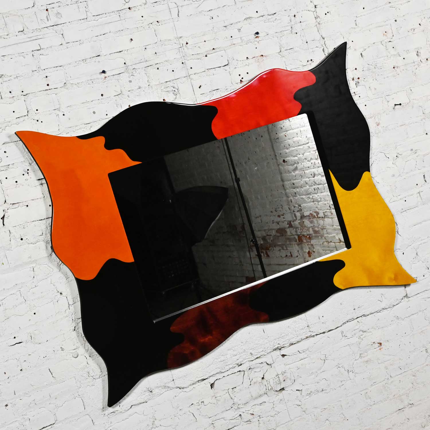 Late 20th Century Postmodern Lacquered Large Scale Sculptural Mirror