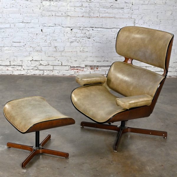 Mid Century Modern Mr. Chair Lounge Chair & Ottoman by George Mulhauser for Plycraft