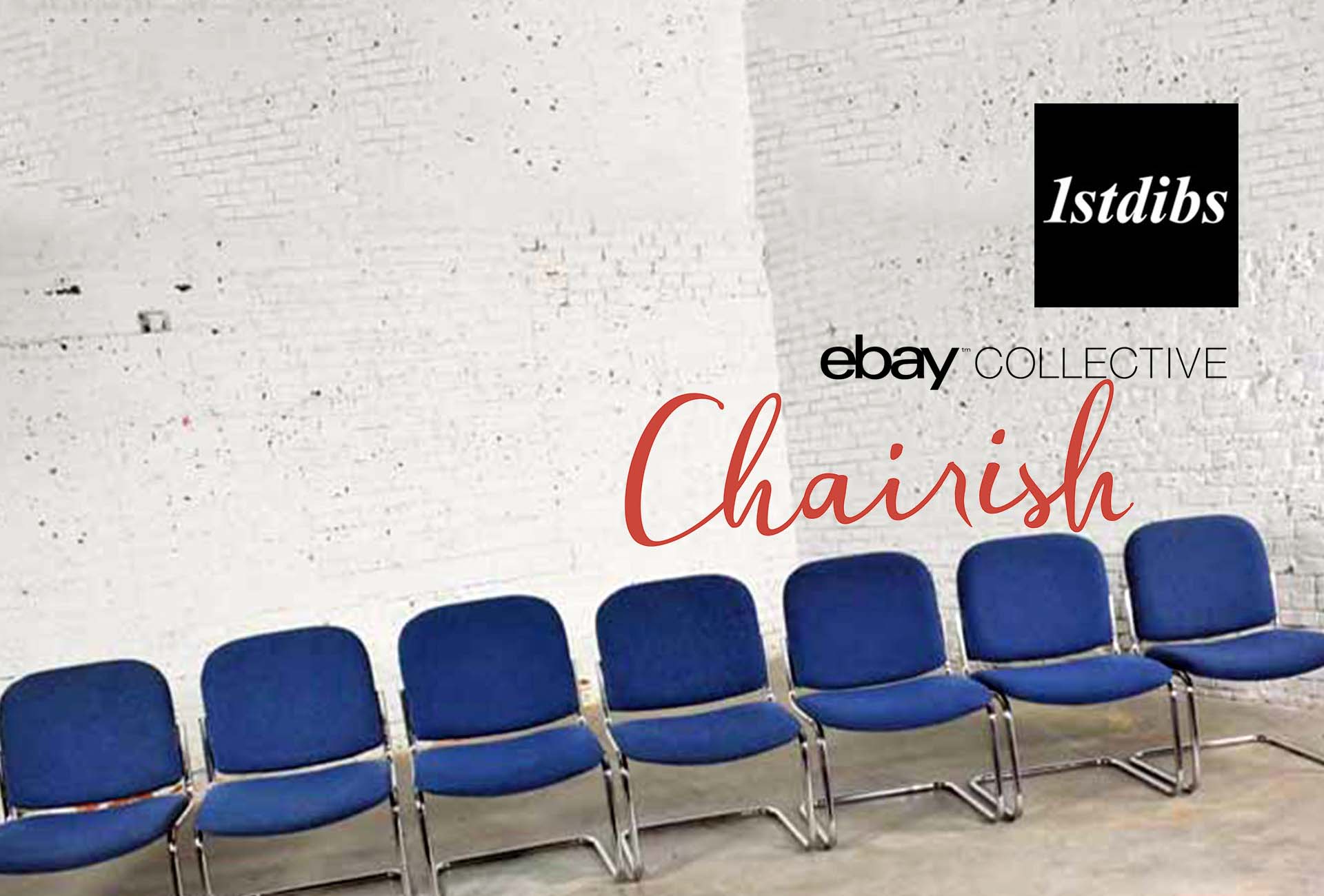 Banner with sale platforms and blue chairs