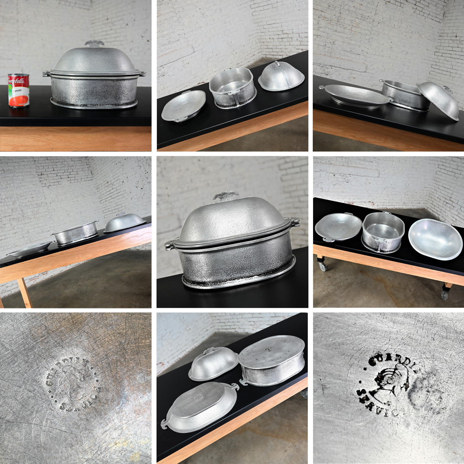 Mid 20th Century Guardian Service Aluminum Dual Purpose Cookware 14 Pieces Including Interchangeable Lids