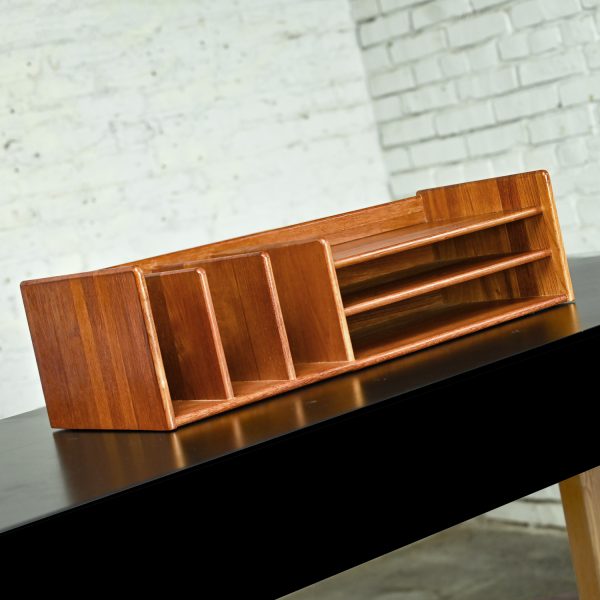 Mid to Late 20th Century Scandinavian Modern Teak Desktop Organizer