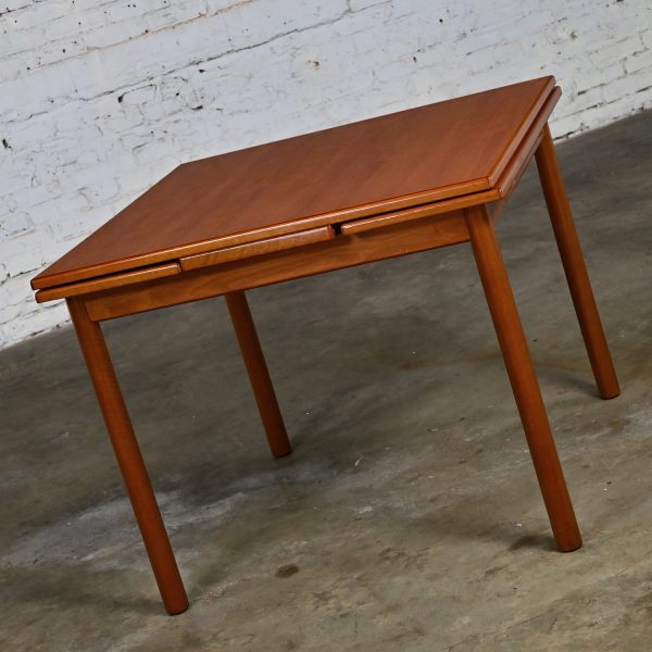 Mid to Late 20th Century Scandinavian Modern Style Teak Square Extension Dining Table Made in Singapore