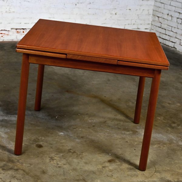 Mid to Late 20th Century Scandinavian Modern Style Teak Square Extension Dining Table Made in Singapore