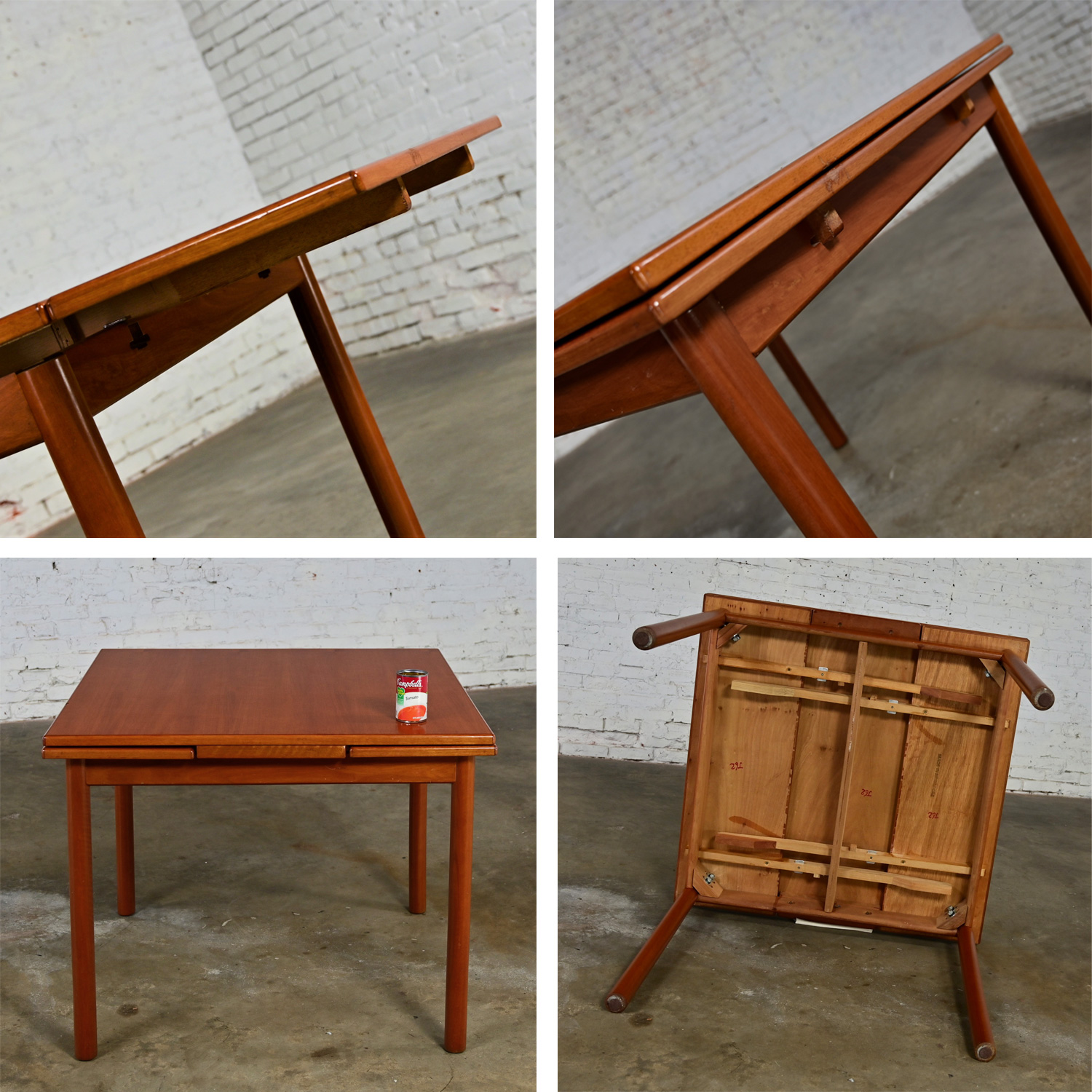 Mid to Late 20th Century Scandinavian Modern Style Teak Square Extension Dining Table Made in Singapore