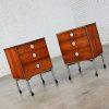 1960’s Mid Century Modern Raymond Loewy for Hill Rom Nightstands or End Tables on Casters