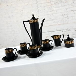 1960-1970’s MCM to Modern Portmeirion Pottery Greek Key Espresso Coffee Service Susan Williams Ellis Designs