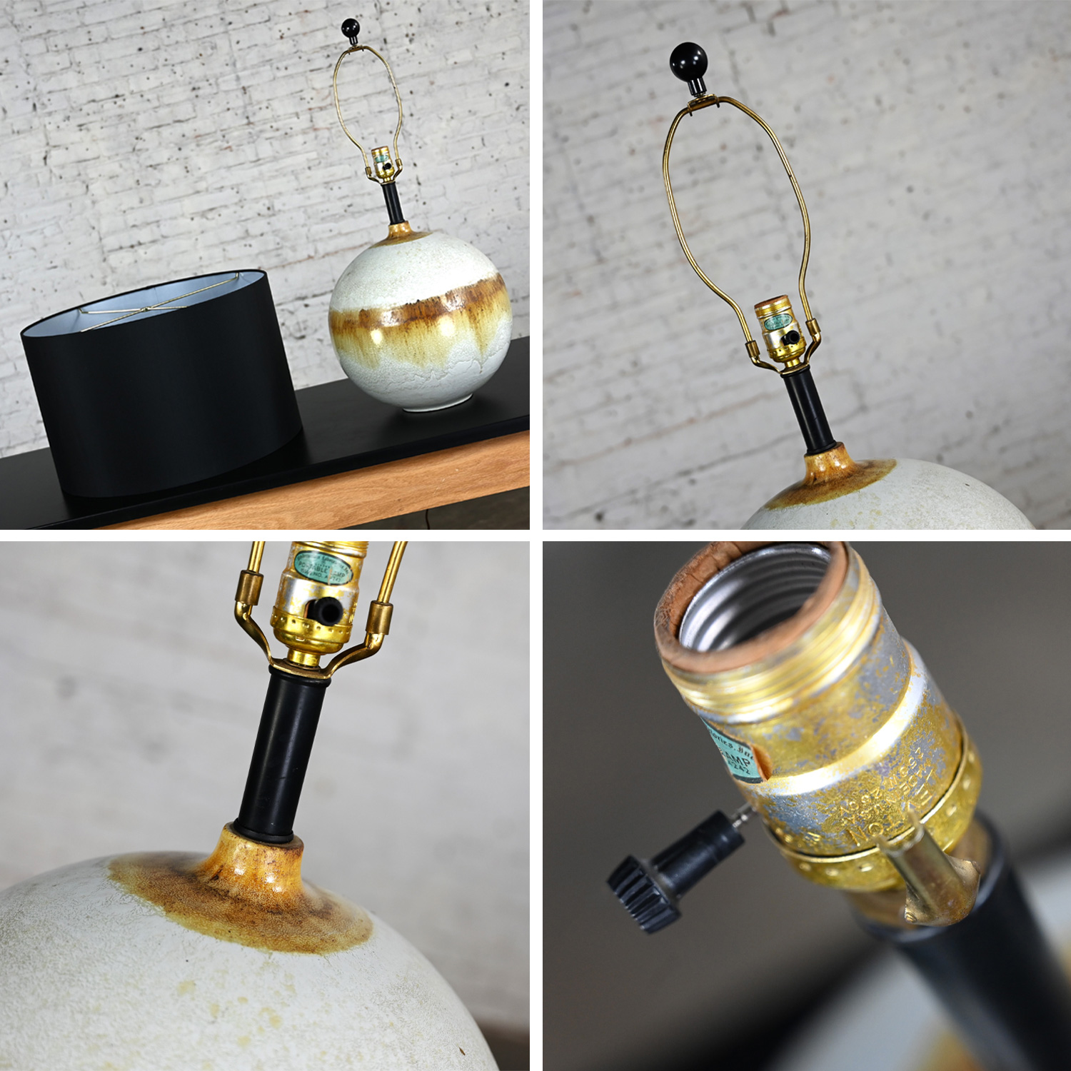 Drip Brass Black Marble Table Lamp