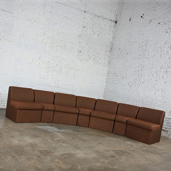 Late 20th Century Modern Global Upholstery Company Brown 7 Piece Sectional Sofa