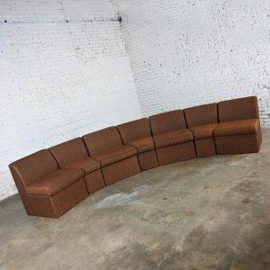 Late 20th Century Modern Global Upholstery Company Brown 7 Piece Sectional Sofa