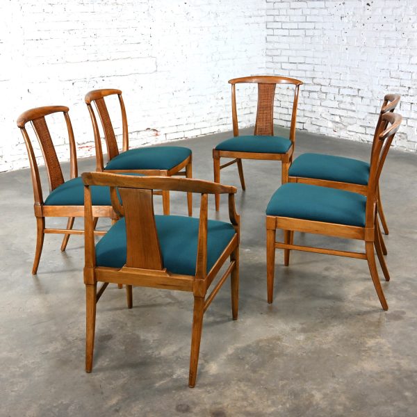 1960-1970’s Chinoiserie Hollywood Regency Yoke Back Dining Chairs Tamerlane Collection by Thomasville Set of 6