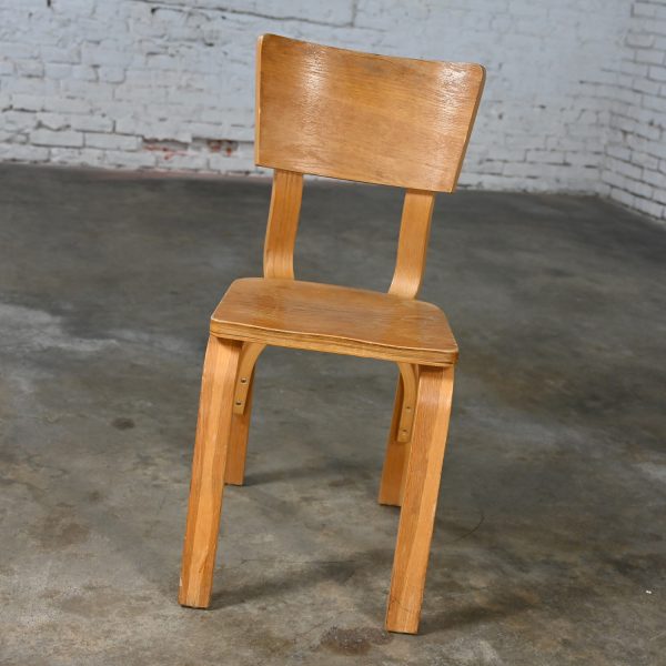 Mid-20th Century Mid Century Modern Thonet #1216 Dining Chairs Bent Oak Plywood Saddle Seat Single Bow Selling Separately