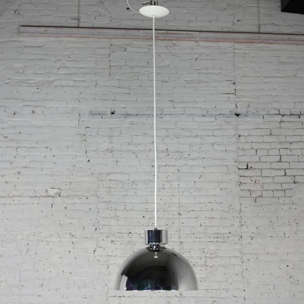 1970’s Mid-Century Modern to Modern Aluminum Dome Pendant Hanging Light Fixtures Selling Separately